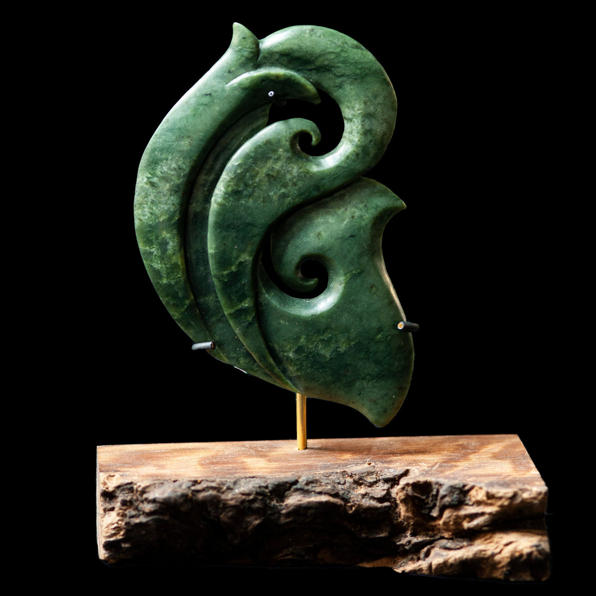 Matau-koru sculpture