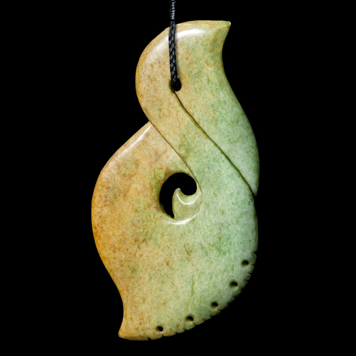 Flower jade freeform pendant